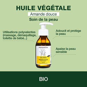 Pranarom - huile végétale d'amande douce 100 ml - bio
