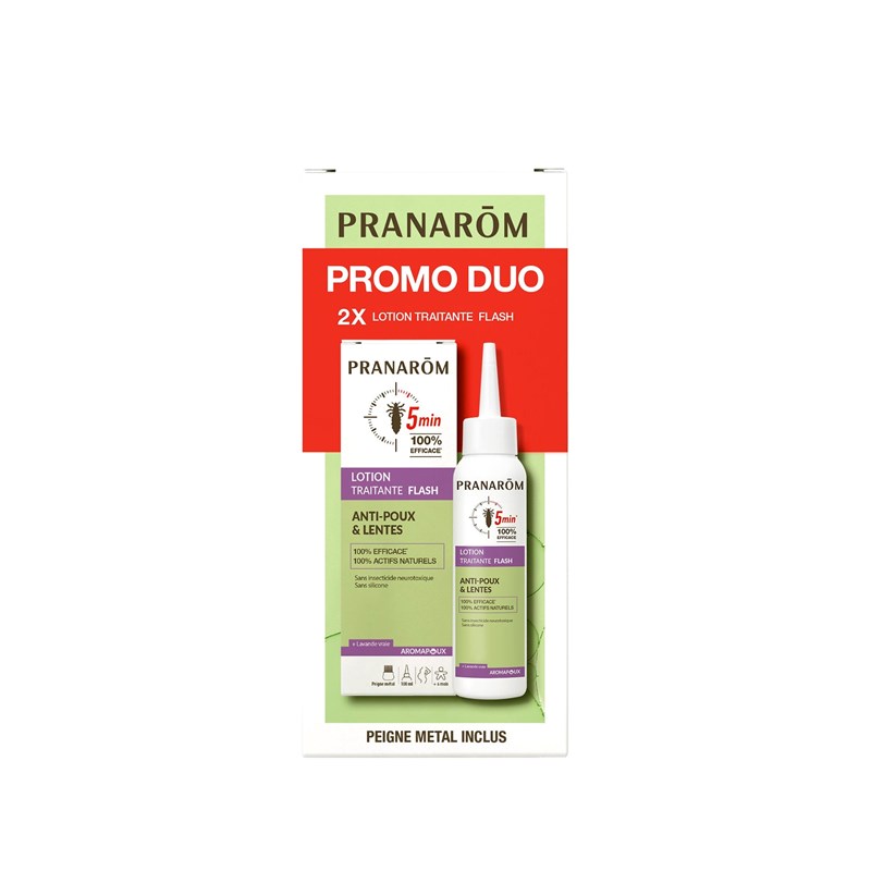 Pranarom - duo pack lotion traitante flash anti-poux et lentes