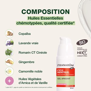 Pranarom - gel apaisant cycle menstruel - bio