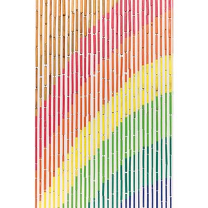 Rideau bambou peints - dessin arc-en-ciel