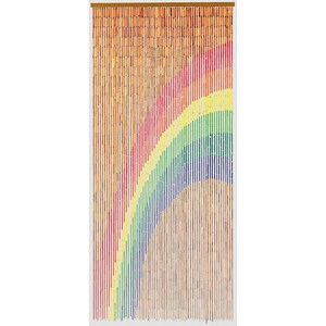 Rideau bambou peints - dessin arc-en-ciel
