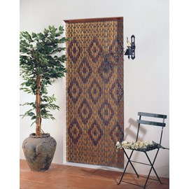 Rideau bois verni 90x200cm losange naturel-caramel