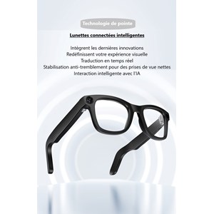 Lunettes connectées ai avec caméra 8mp & audio bluetooth