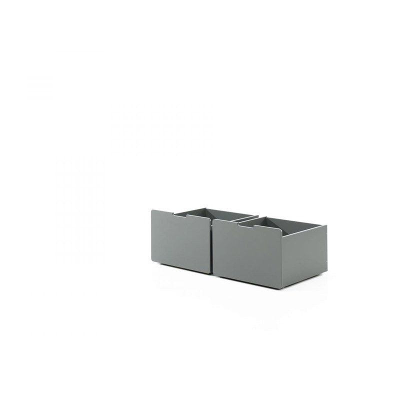 2 tiroirs de rangement pour lit gris