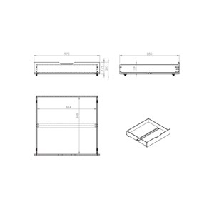 Pino 2 tiroirs - couleur gris