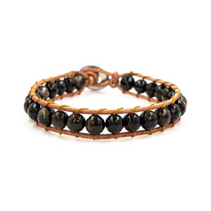 Bracelet facelia pierres d'obsidienne