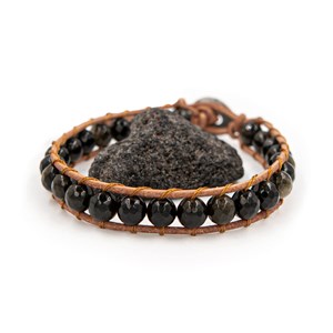 Bracelet facelia pierres d'obsidienne