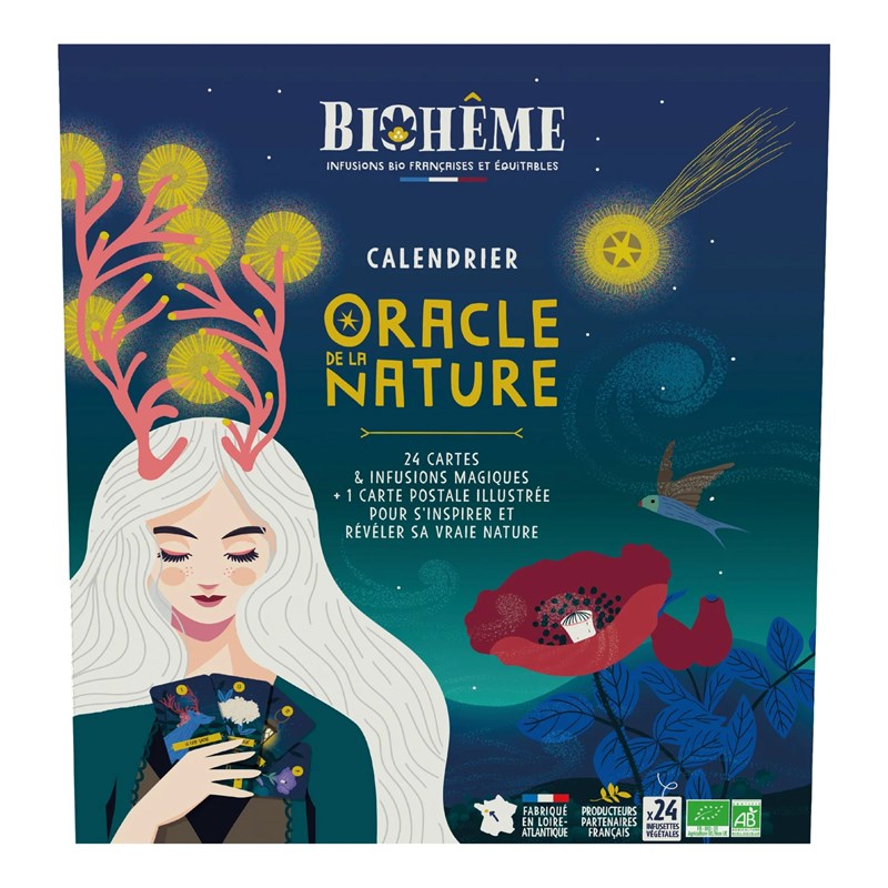 Calendrier de l'Avent infusions bio et cartes oracle de la nature