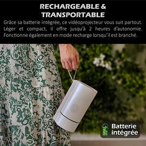 Vidéoprojecteur android 13 4k, portable & rechargeable batterie 5000mah