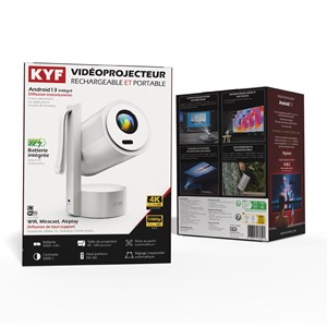 Vidéoprojecteur android 13 4k, portable & rechargeable batterie 5000mah