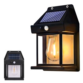 Lot 2 appliques solaires rétro, 17x12 cm, détecteur, 3 modes, abs