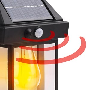 Lot 2 appliques solaires rétro, 17x12 cm, détecteur, 3 modes, abs