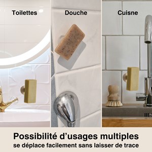 Porte-savon magnétique mural – sans perçage & séchage rapide