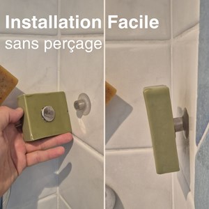 Porte-savon magnétique mural – sans perçage & séchage rapide