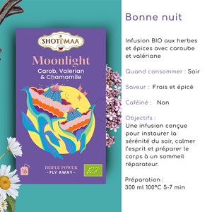 Tisane bio bonne nuit – infusion relaxante camomille, valériane & lavande