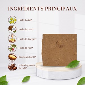 Duo savon exfoliant café bio + support magnétique fabriqué en france