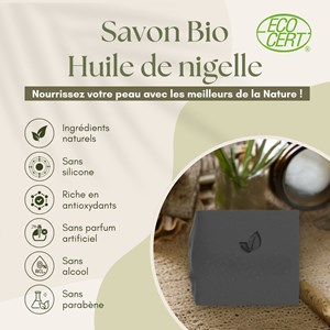Duo savon bio nigelle purifiant + support magnétique fabriqué en france