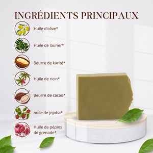 Duo savon bio olive & laurier + support magnétique fabriqué en france