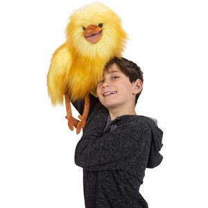 Marionnette à main oiseau jaune