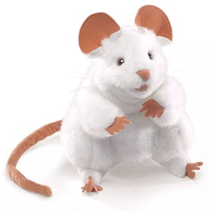 Marionnette à main souris blanche