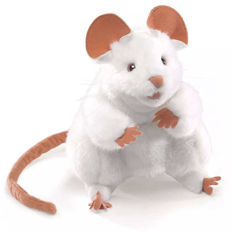 Marionnette à main souris blanche