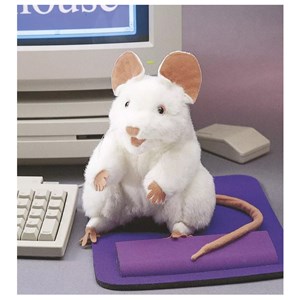 Marionnette à main souris blanche