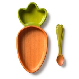 Assiette à compartiments et sa cuil