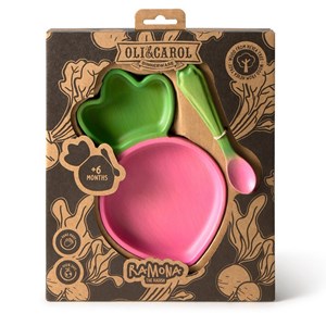 Assiette à compartiments et sa cuil