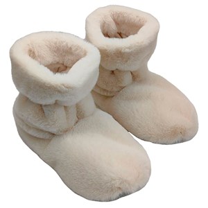 Chaussons chauffants fourrure ecru (43-46)