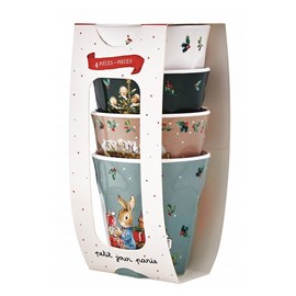 Set de 4 gobelets pierre lapin noel