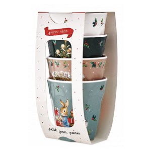Set de 4 gobelets pierre lapin noel