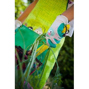 Gant de jardinage enfant vert, margot l'oiseau - rostaing - 4-6 ans