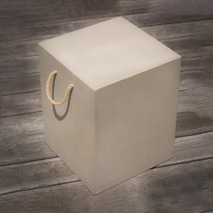 Cubix - tabouret résine finition béton - Gris