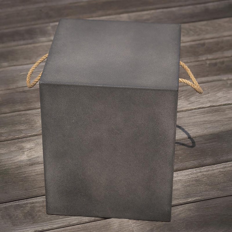 Cubix - tabouret résine finition béton - gris foncé