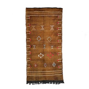 Sabra - tapis berbère en soie de cactus - modèle a1 Beige