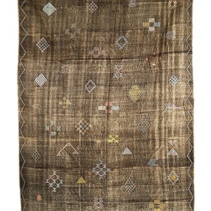 Sabra - tapis berbère en soie de cactus Rouge