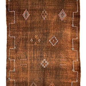 Sabra - tapis berbère en soie de cactus - modèle a7 Jaune