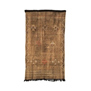 Sabra - tapis berbère en soie de cactus - modèle a8 Orange