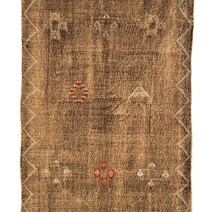 Sabra - tapis berbère en soie de cactus - modèle a8 Orange