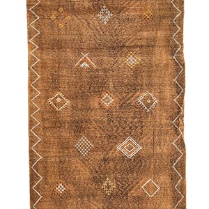 Sabra - tapis berbère en soie de cactus - modèle a11 Marron