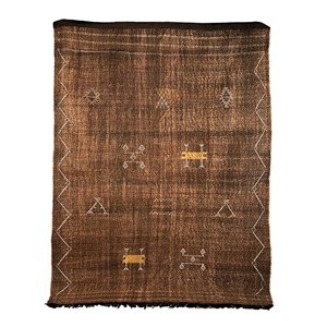 Sabra - tapis berbère en soie de cactus - modèle a15 Noir