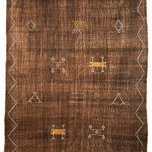 Sabra - tapis berbère en soie de cactus - modèle a15 Noir