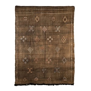 Sabra - tapis berbère en soie de cactus Bleu clair