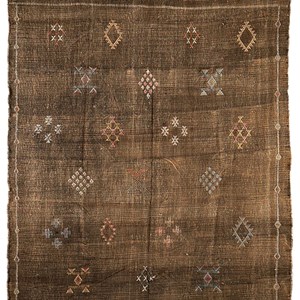 Sabra - tapis berbère en soie de cactus Bleu clair