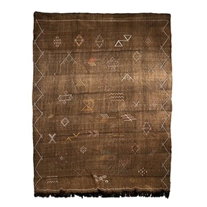 Sabra - tapis berbère en soie de cactus Ocre rouge