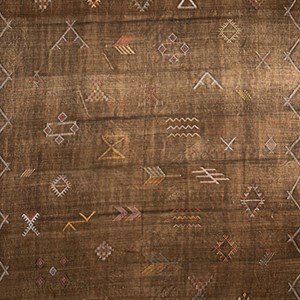 Sabra - tapis berbère en soie de cactus Ocre rouge