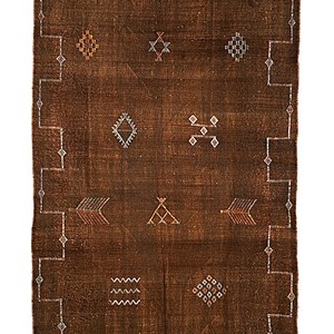 Sabra - tapis berbère en soie de cactus Beige mouline