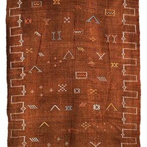 Sabra - tapis berbère en soie de cactus Moutarde