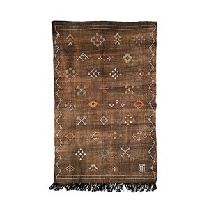 Sabra - tapis berbère en soie de cactus Argent