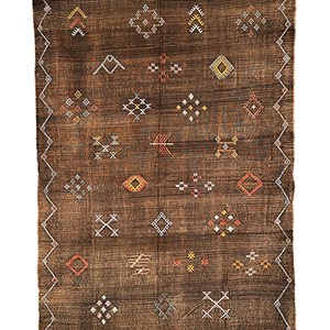 Sabra - tapis berbère en soie de cactus Argent